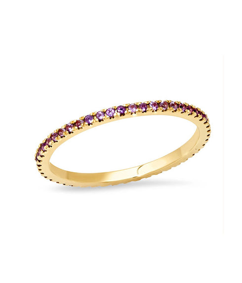 Amethyst Eternity Band 14K Yellow Gold